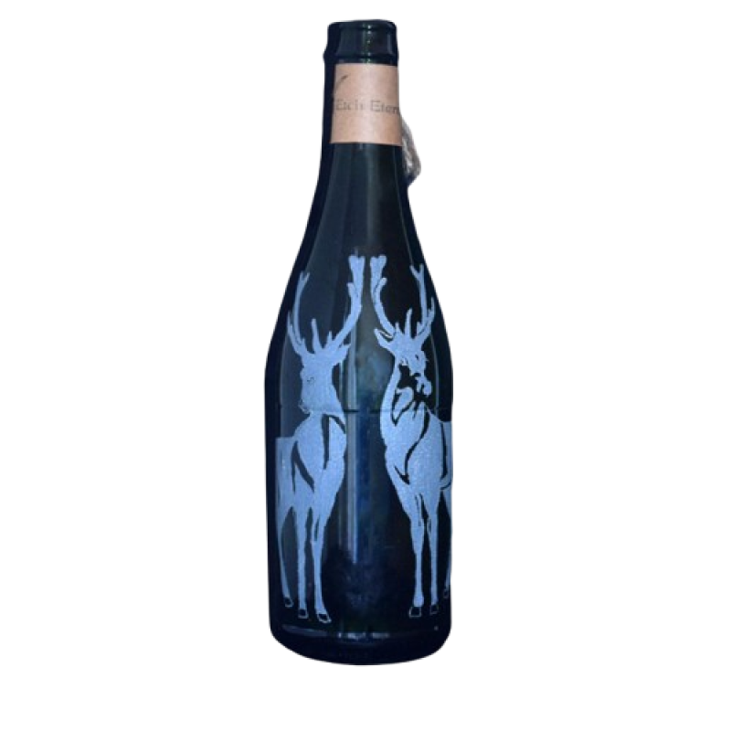 Couple Reindeer Etched Handmade on Bottle