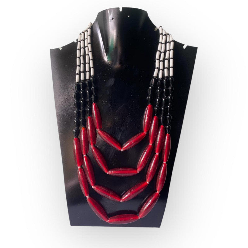 Flower Child-Black Naga Beads Necklace