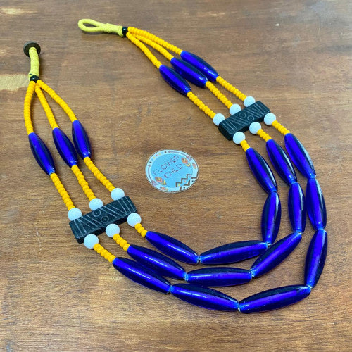Flowerchild Blue Vibe Three Strand Necklace