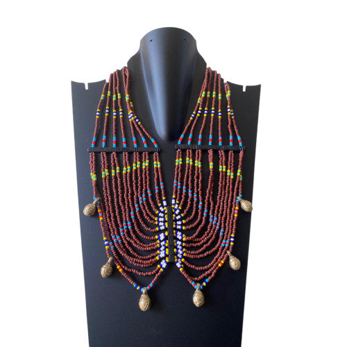 Flowerchild Konyak Tribal beaded necklace with bells