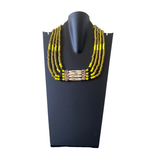 Flowerchild multi-colored Naga seed beads necklace