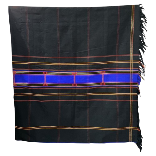 Blue and black handwoven Lotha women wrap around - Ethnic Inspirations