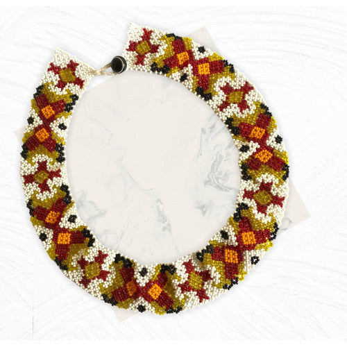 Multi-colour-handwoven-choker-necklace-Flower-Child