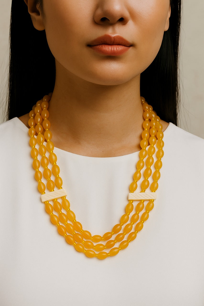 Orange-Elegant-Beaded-Necklace-Flowerchild