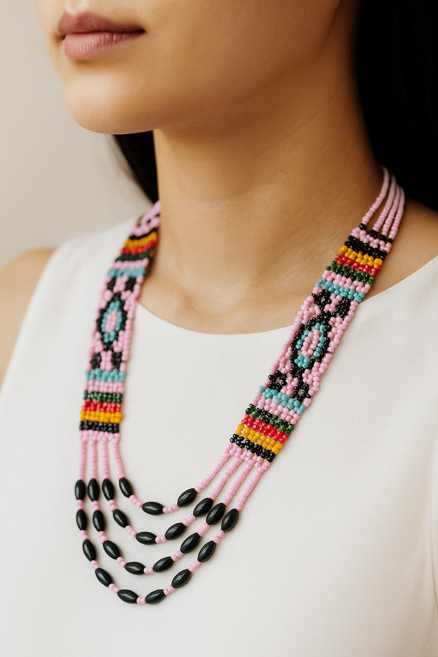 Pink-Tribal-Rikhu-Necklace-Dimasa-Ethnic-Collection