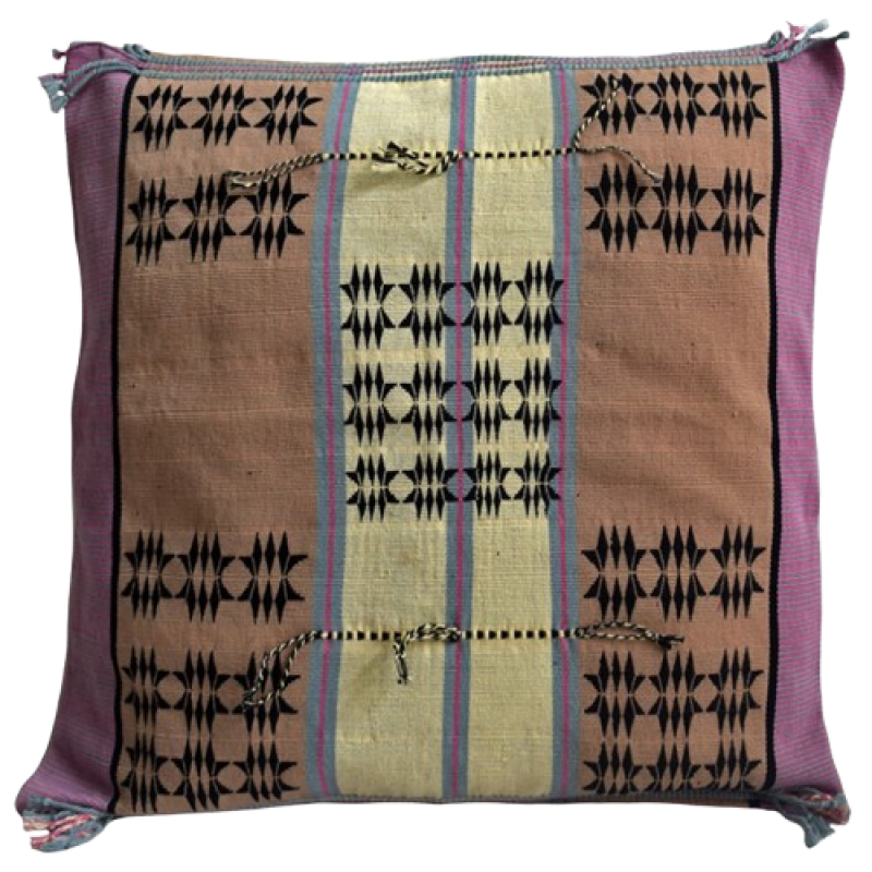 Purely Handwoven Purple Beige Tribal Design Cotton Cushion Covers 1 psc - Ethnic Inspiration