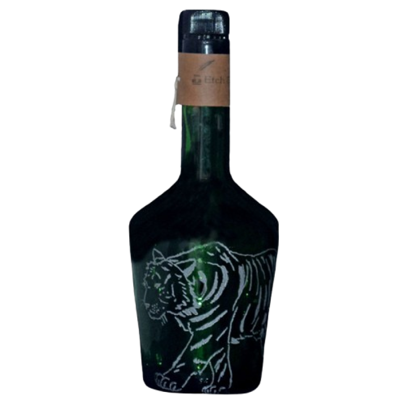 Tiger Etched on Bottle Hand Crafted