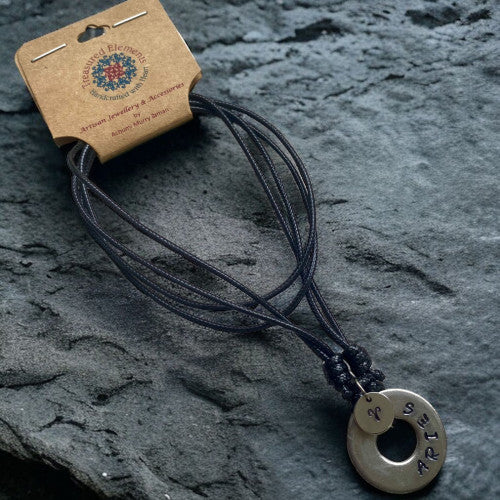 Treasured Elements- Black Zodiac Aries Pendant