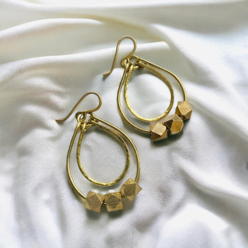 Treasured Elements - Brass Beads and handmade Earring hooks