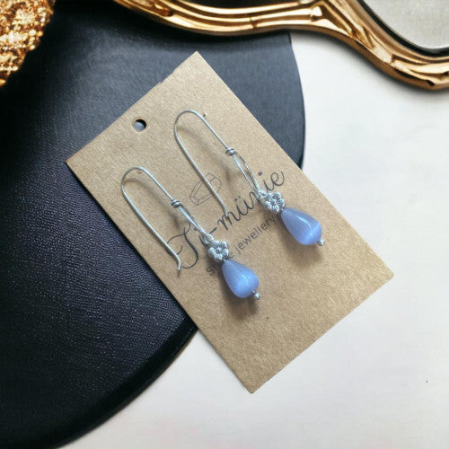 Ti Munie periwinkle agate stone earring-Annie Sakhamo