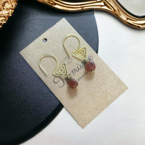 Ti Munie Box Agate Earring - Annie Sakhamo