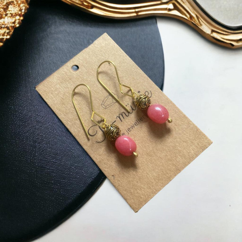 Ti Munie pale pink box agate stone earring - Annie Sakhamo