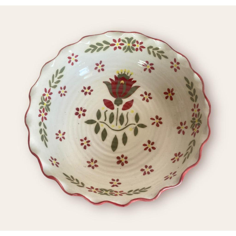 White Big Salad bowl ceramic - The Knot and Bow