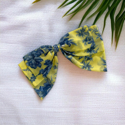 Yaren - Blue and yellow Bow Clip
