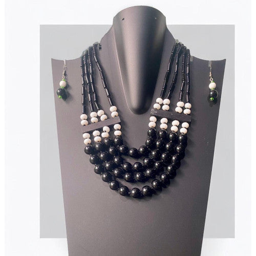 Flower Child-Seed Beads Necklace with Earrings