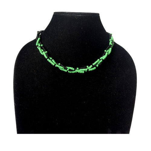 Green Twirls Ladies Beaded Necklace - Flowerchild