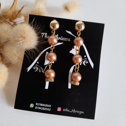 Satin brown beads earrings - The Khriezos
