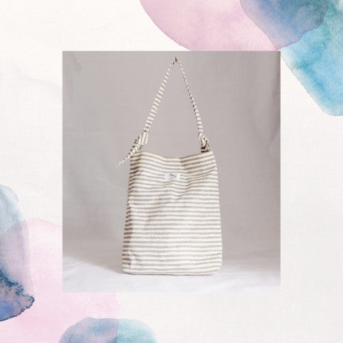 Grey and white everyday tote bag - AN Handmade Bags