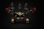 Relic Symbol Of Naga Tradition with Mithun Horn Log Drum with Three Naga Warriors