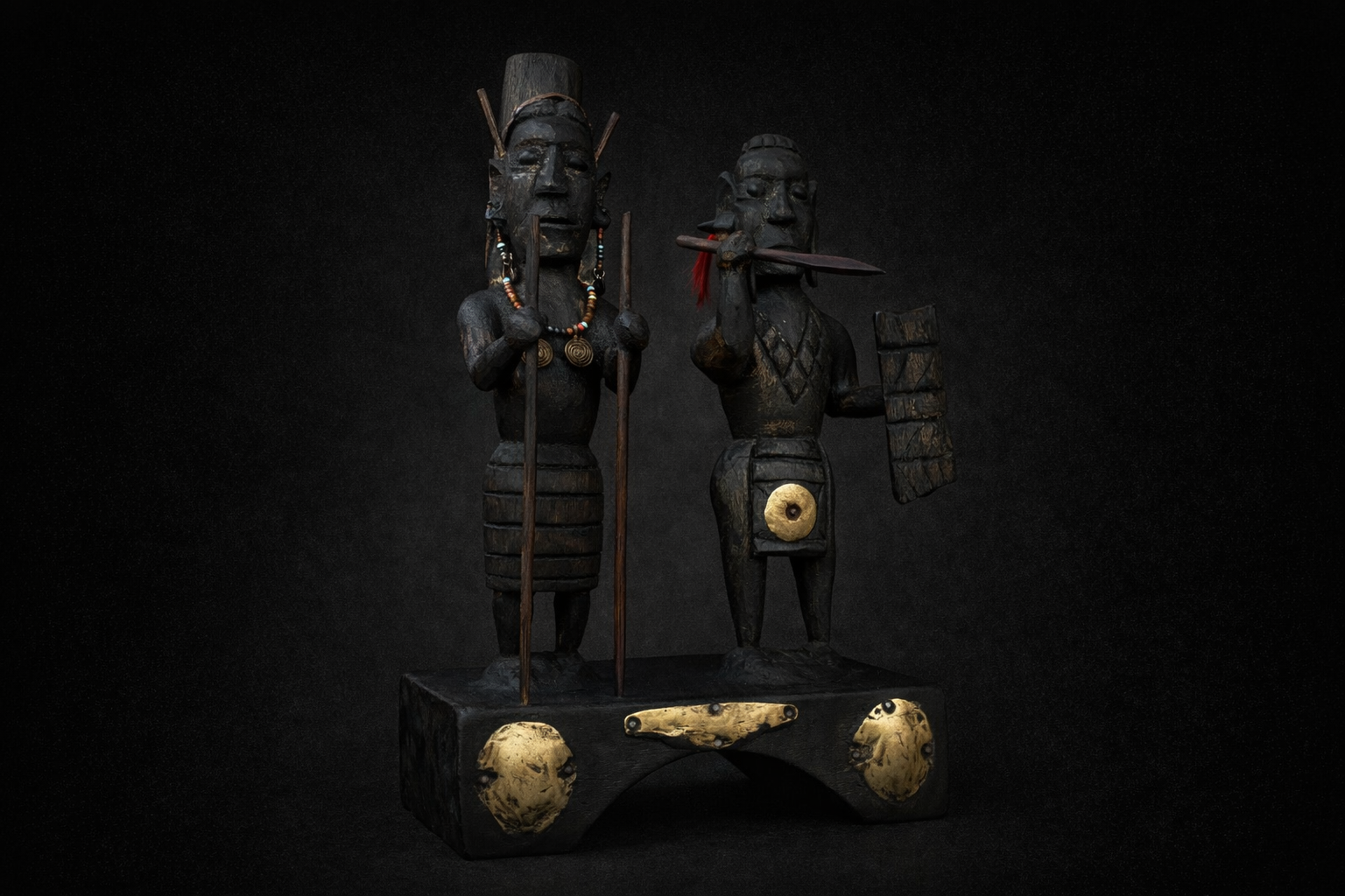 Naga Couple Relic Symbol Of Naga Traditional lifestyle