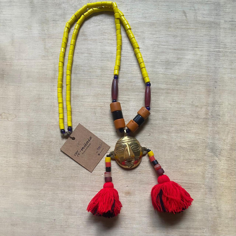 Annie Sakhamo - Unisex Ancestral Glow Head Brass Necklace