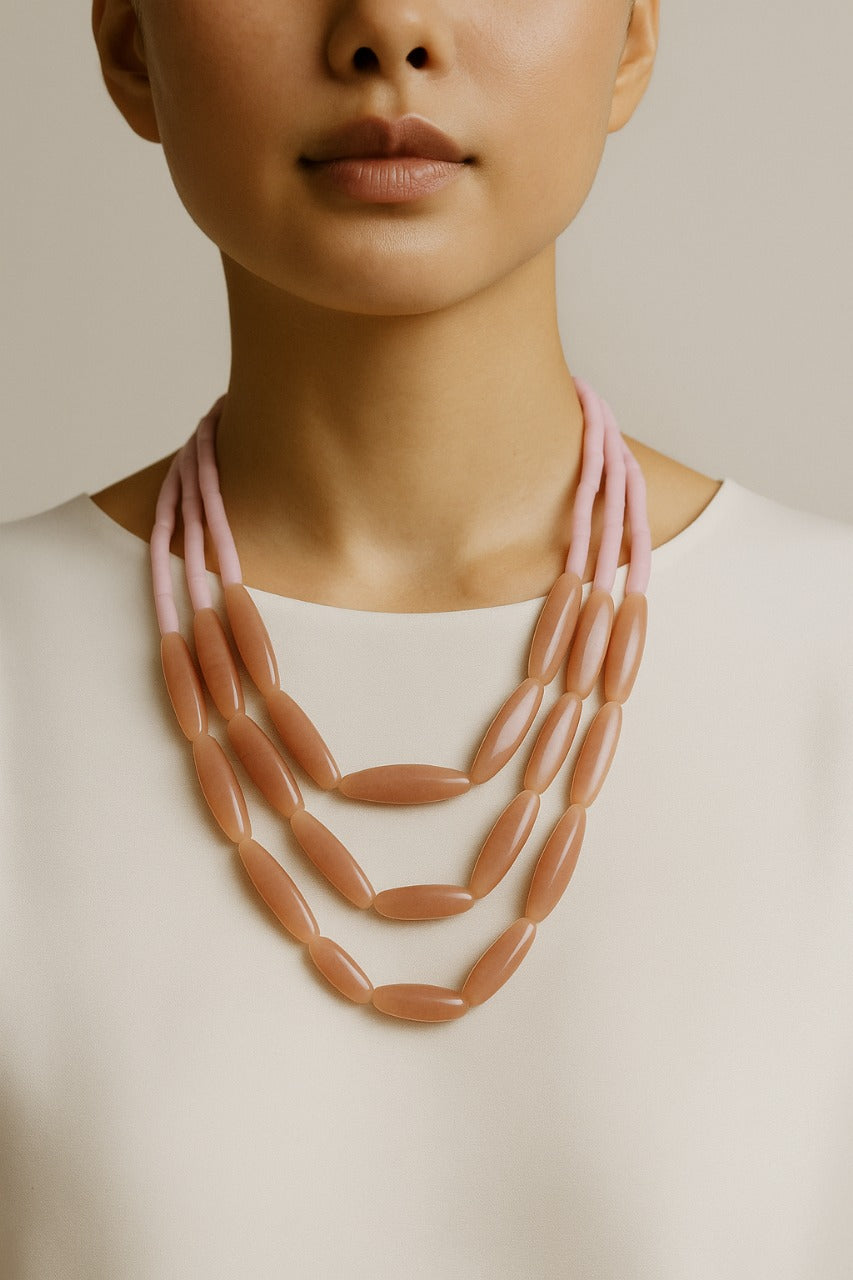 Baby-Pink-Beige-Tribal-Necklace-and-Earring-Set-Dimasa-Ethnic-Inspiration