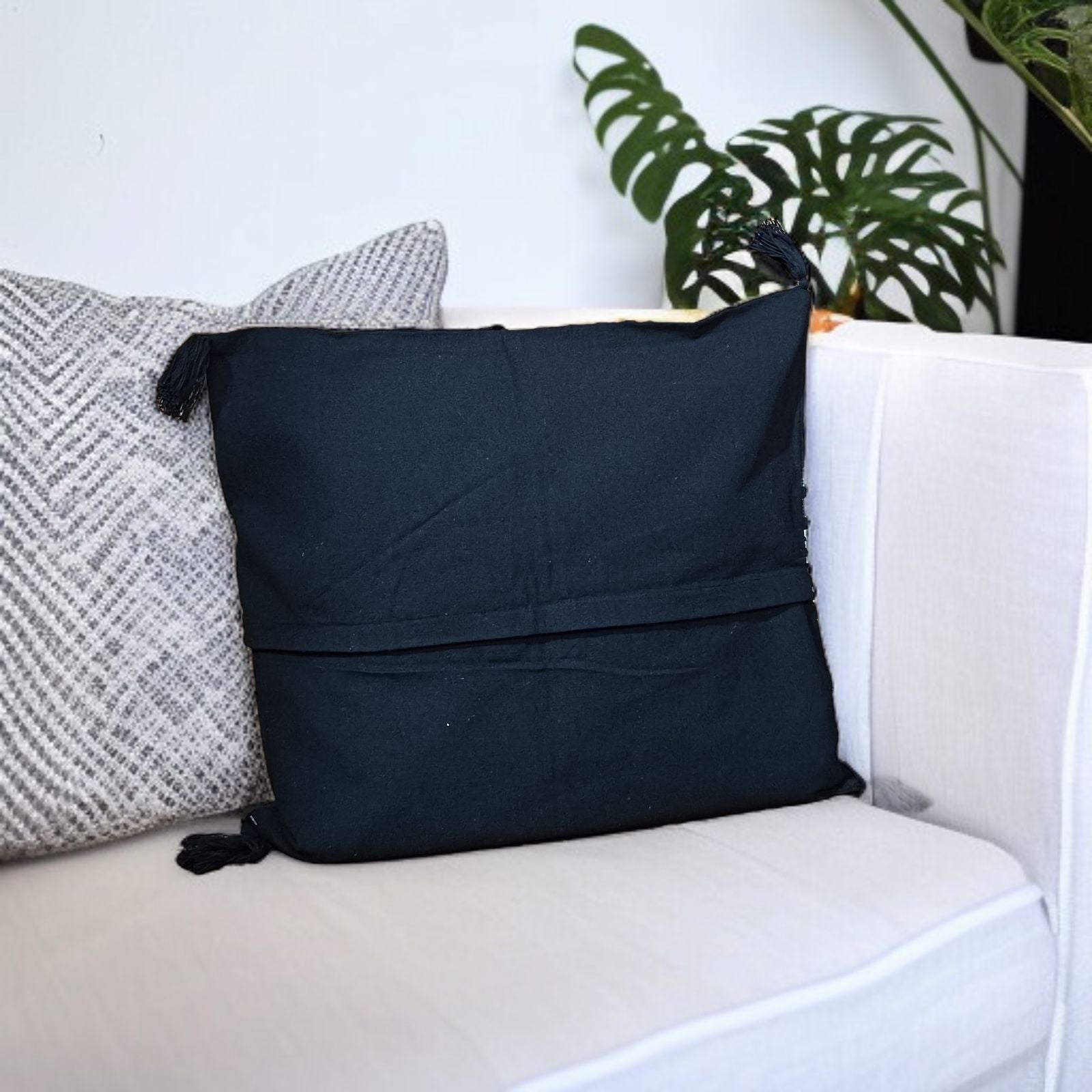 Black-with-White-Motif-Design-Cotton-Loin-Loom-Cushion-Cover-18x18-back.