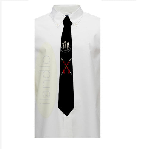 Ethnic Inspirations - Black Naga feather head gear with spear men necktie