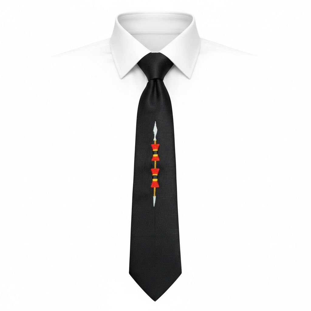 Black Naga single spear mens necktie -Lemten Weaves