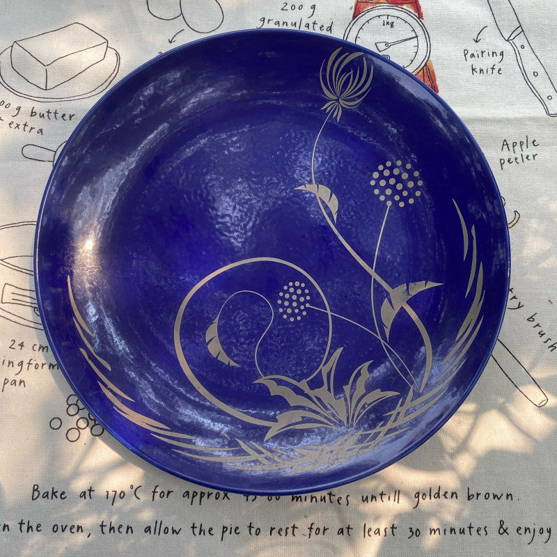 Blueartdecorativeplate-TheKnotandBow.