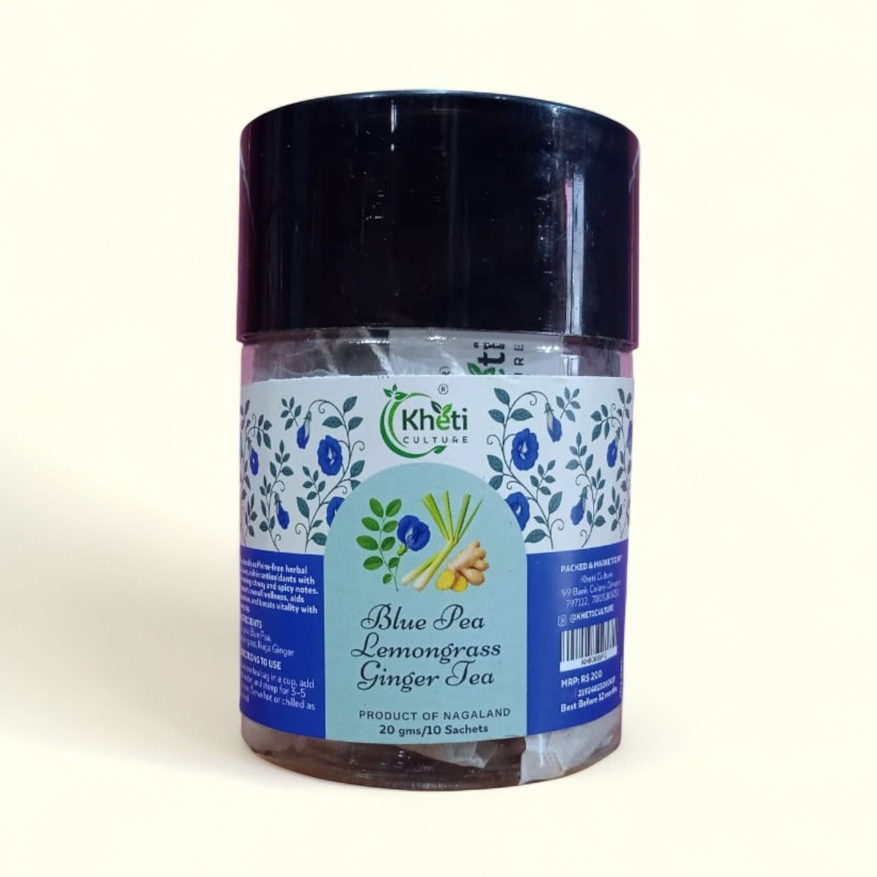 Bluepea tea Infused with Lemongrass and Ginger tea bags 20gm