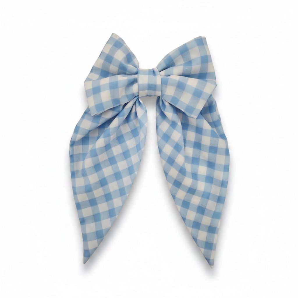 Blue skies hair bow