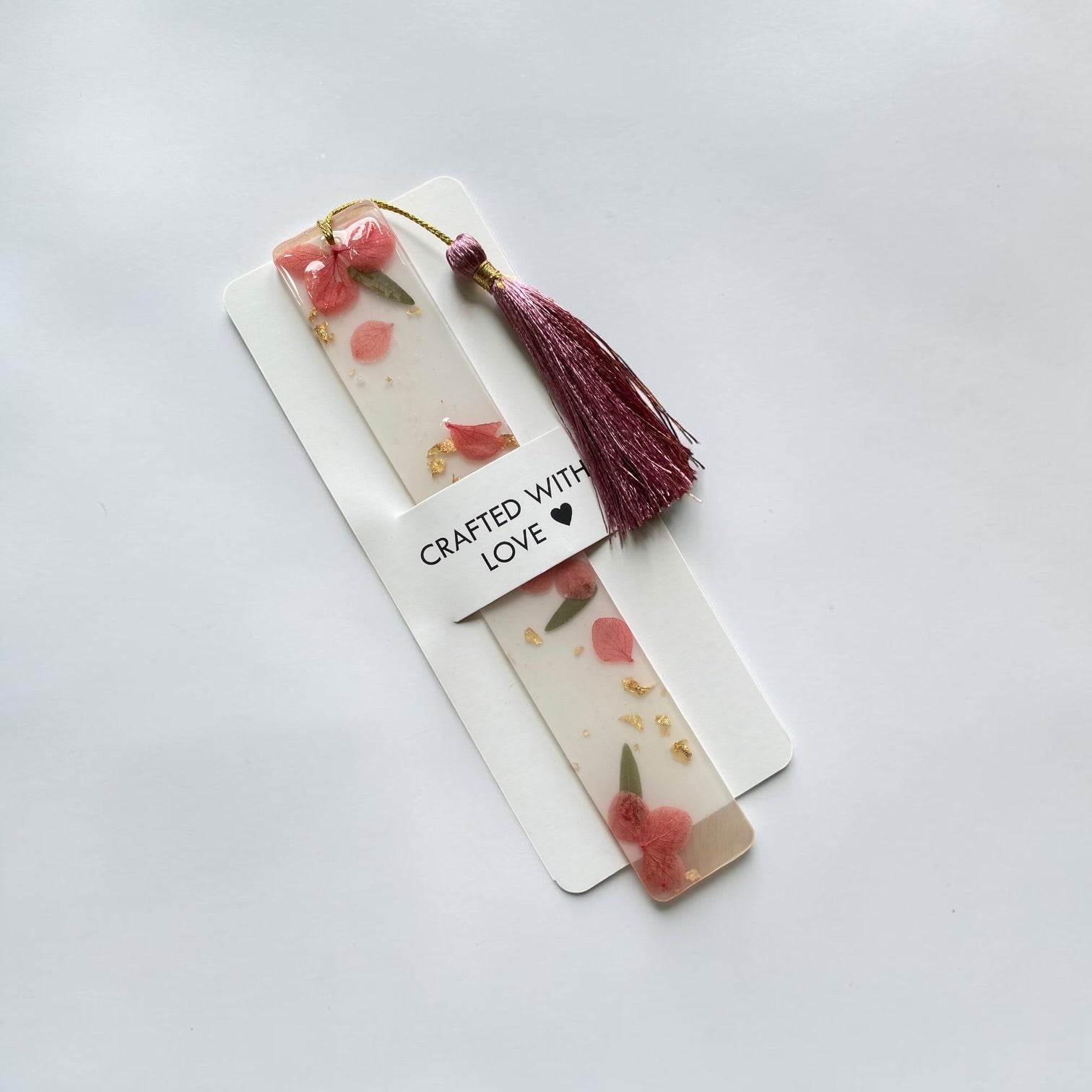 Blush- Hydrangea-Mauve- Tassel- Resin -bookmark - Resin by Achila