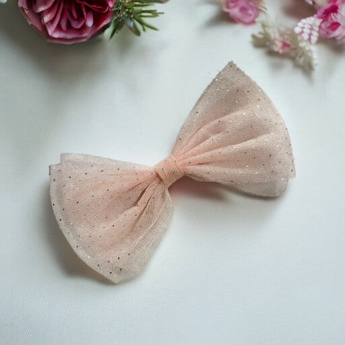 Bow pink net design hair clip- Yaren.