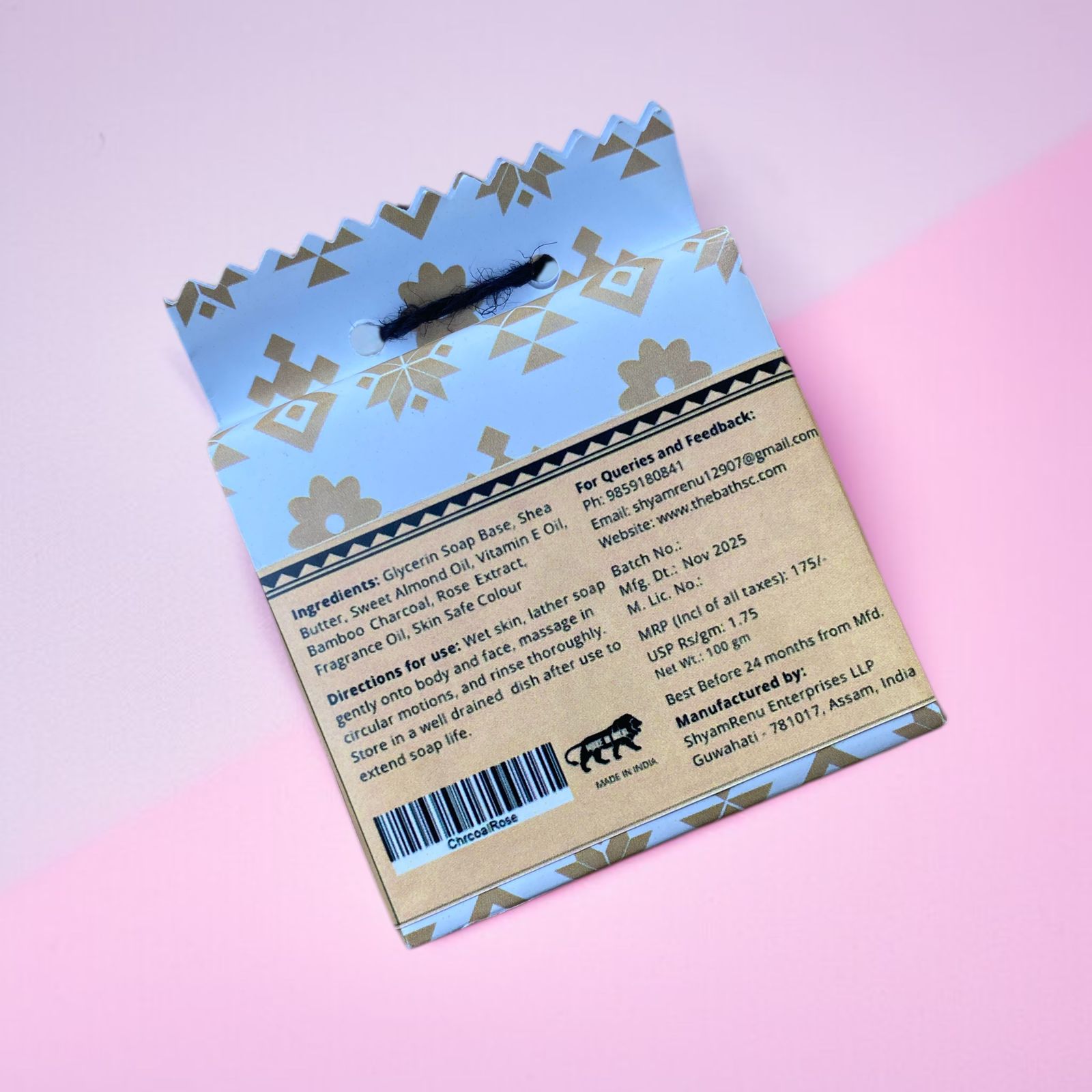 Charcoal & Rose Shea Butter Soap - The Bath Sc.