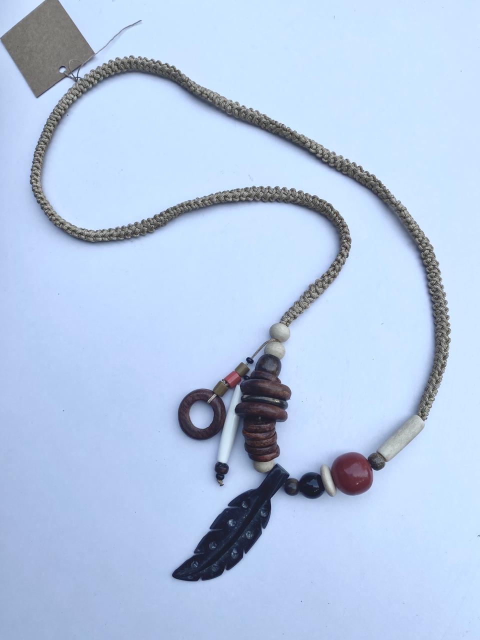 Crochet boho chic beaded necklace- Annie Sakhamo