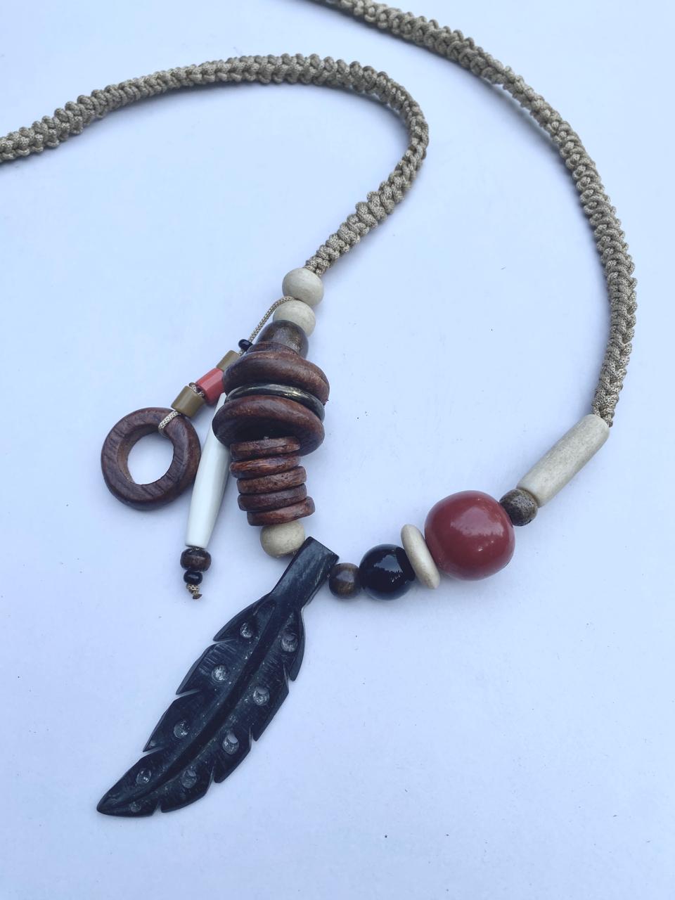 Crochet boho chic beaded necklace- Annie Sakhamo