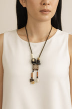 Crochet earthly bone bead necklace- Annie Sakhamo