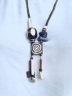 Crochet earthly bone bead necklace- Annie Sakhamo