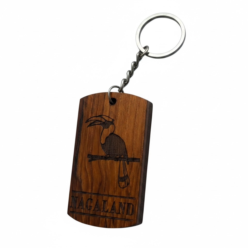 Custom Creation - Hornbill heritage wood keychain