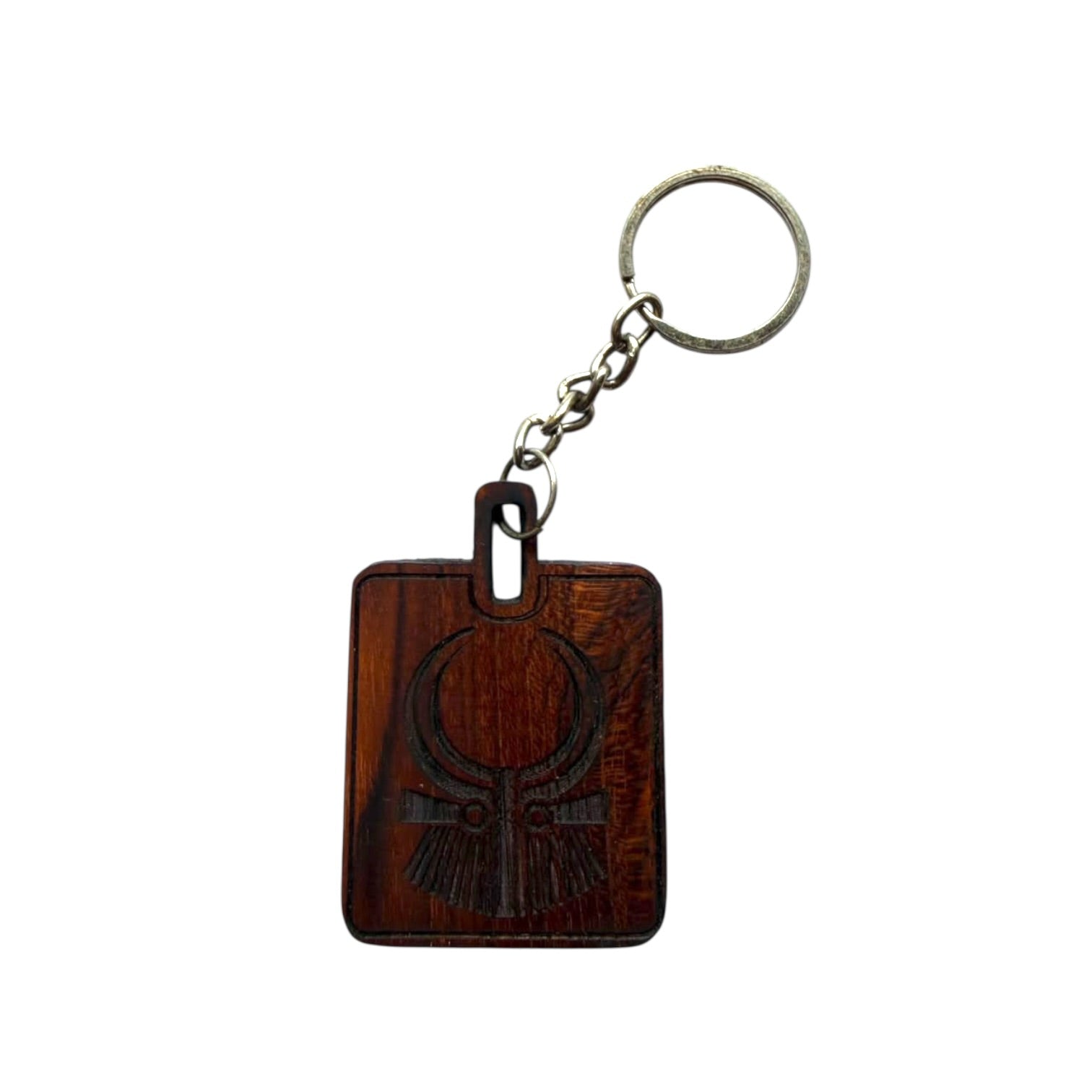 Custom Creation - Mithun Horn Totem Szuare Wooden Keychain