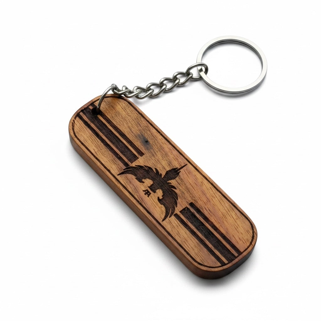 Custom Creation - Naga Mithun Head Tribal Wooden keychain