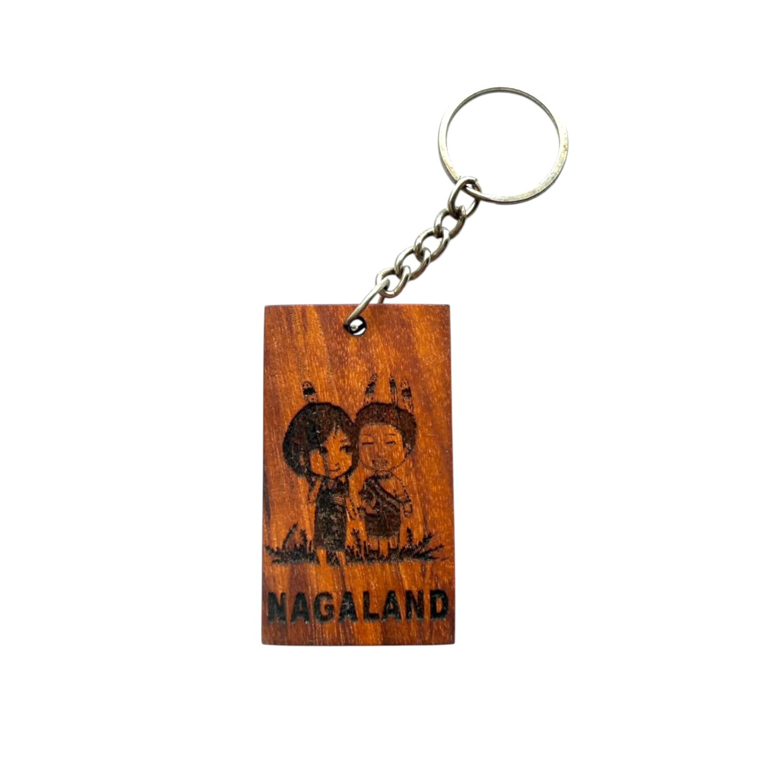 Custom Creation - Naga couple wood keychain
