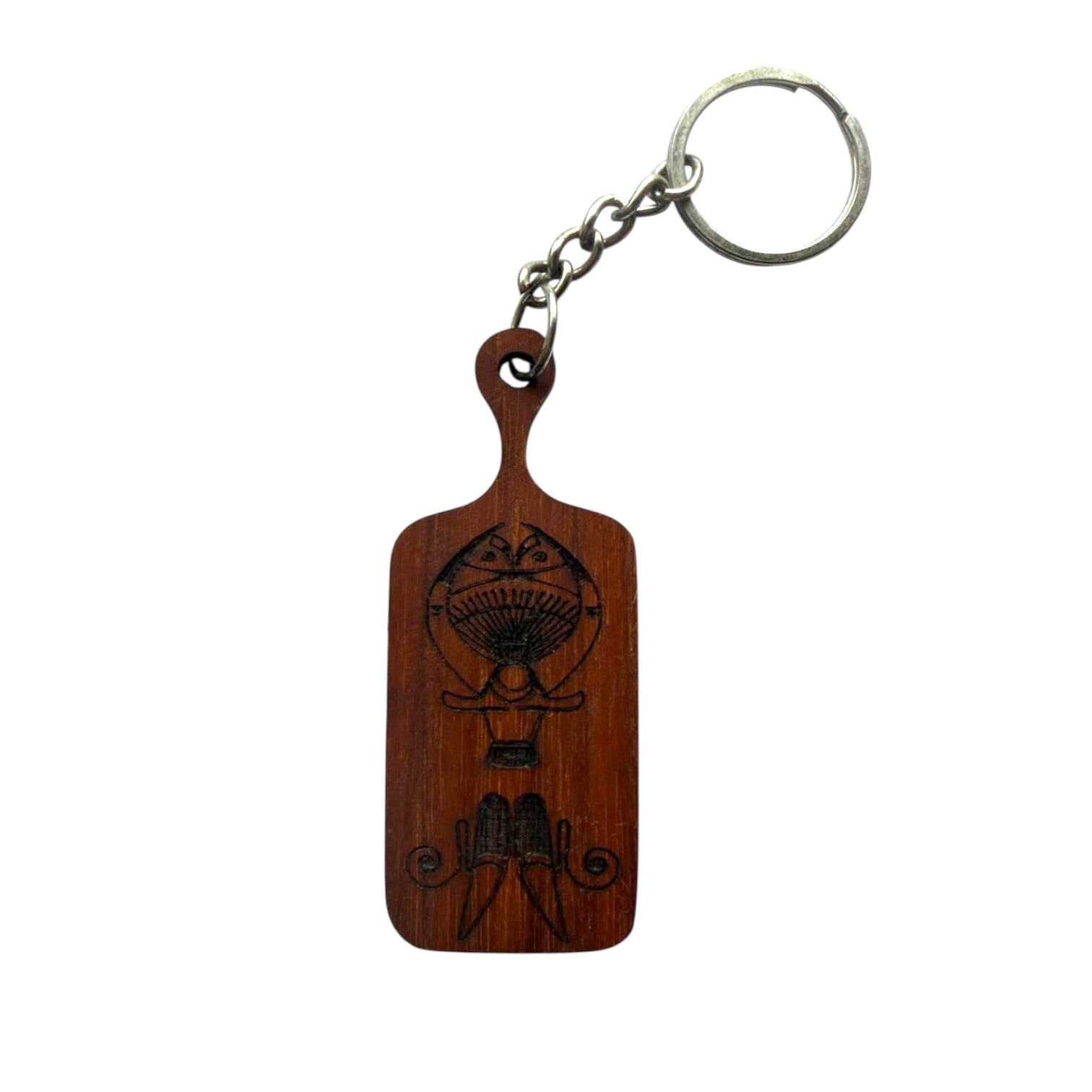 Custom Creation - Naga headhunter totem wood keychain