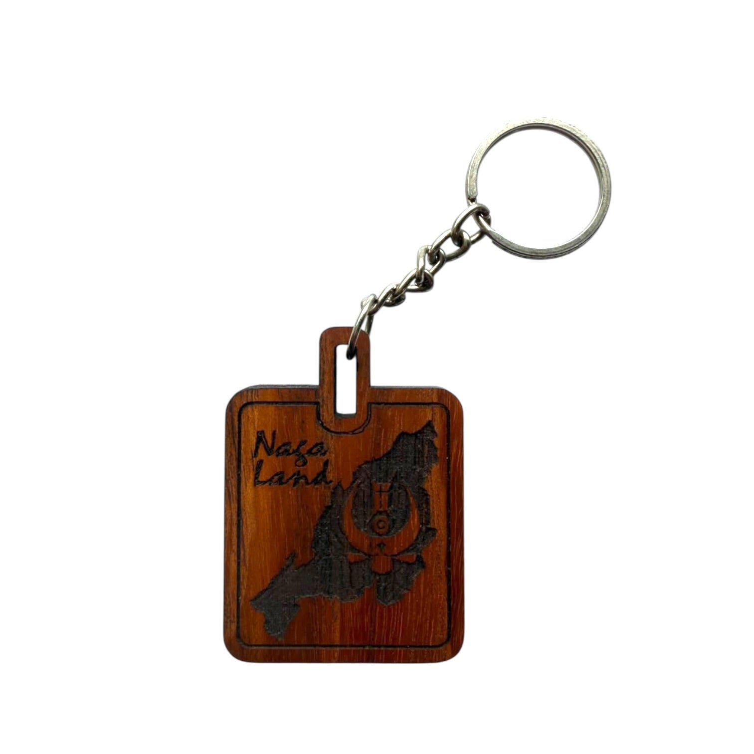 Custom Creation -Nagaland Map square wooden keychain