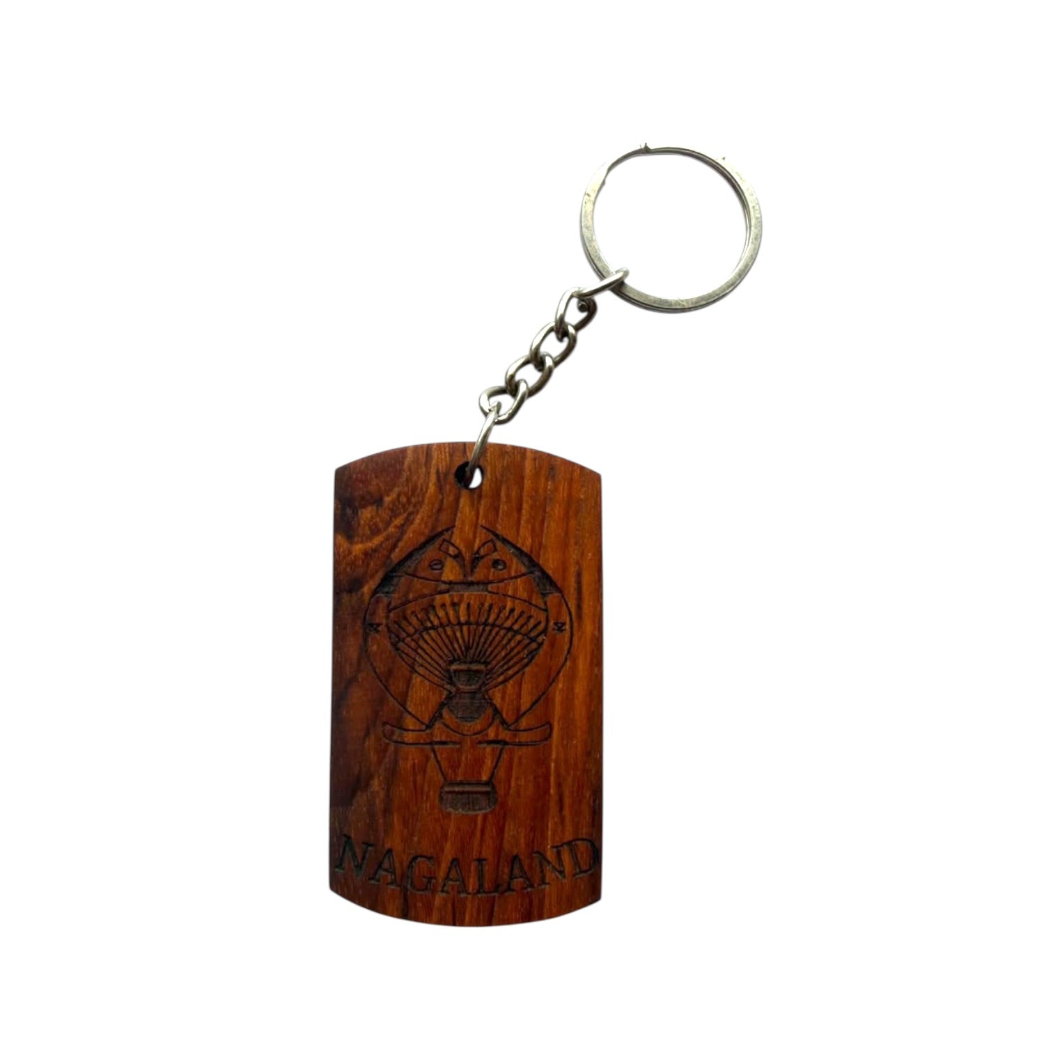 Custom Creation -Nagaland Mithun Horns Tribal Mask  Wooden keychain