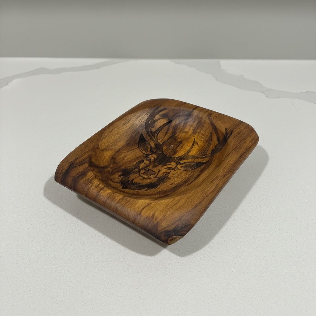 Deer picture wooden bowl- Custom Creations
