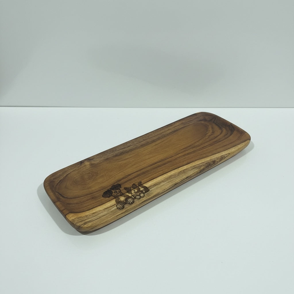 Dog and Cat wooden platter- Custom Creations