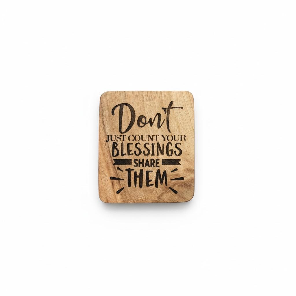 Don't just count your blessings share them wood magnet- Custom Creations