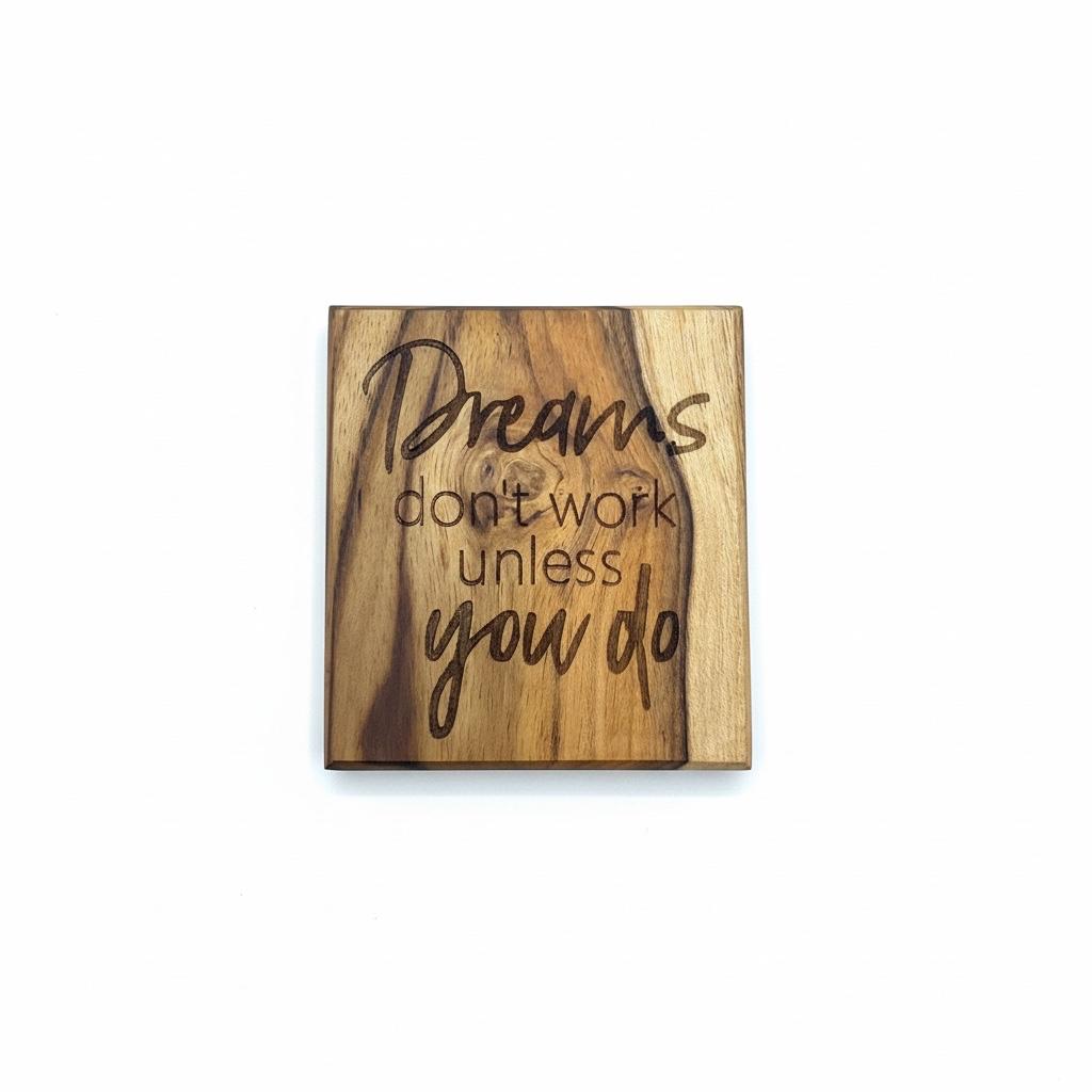 Dream don't work unless you do wood magnet- Custom Creations